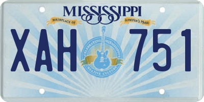 MS license plate XAH751