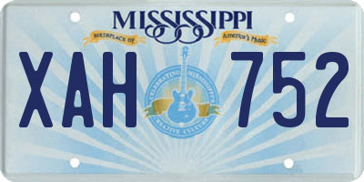 MS license plate XAH752