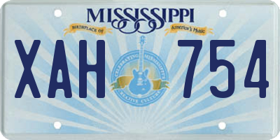 MS license plate XAH754