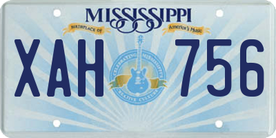 MS license plate XAH756