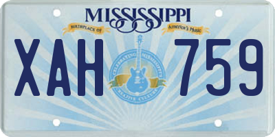 MS license plate XAH759