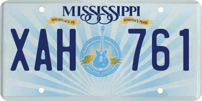 MS license plate XAH761