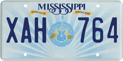 MS license plate XAH764