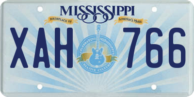 MS license plate XAH766