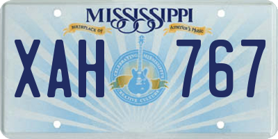 MS license plate XAH767