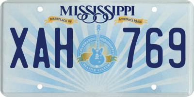 MS license plate XAH769