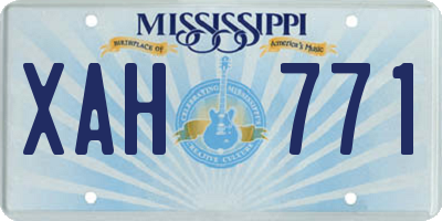 MS license plate XAH771