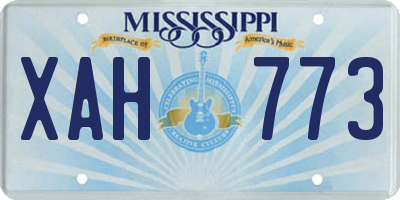 MS license plate XAH773