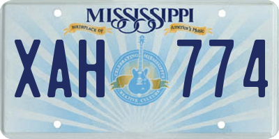 MS license plate XAH774