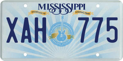 MS license plate XAH775