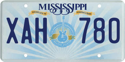 MS license plate XAH780