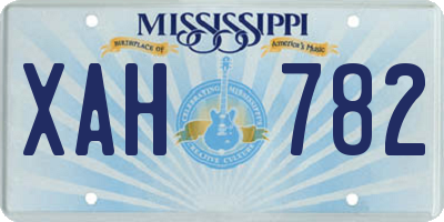 MS license plate XAH782