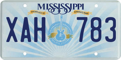 MS license plate XAH783