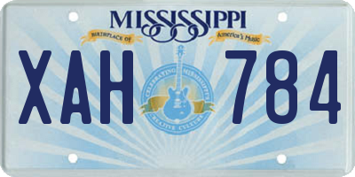 MS license plate XAH784