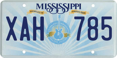 MS license plate XAH785