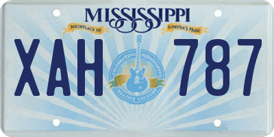 MS license plate XAH787