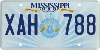 MS license plate XAH788