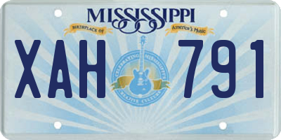 MS license plate XAH791