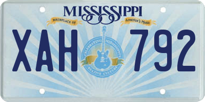 MS license plate XAH792