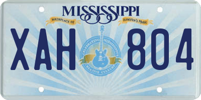 MS license plate XAH804