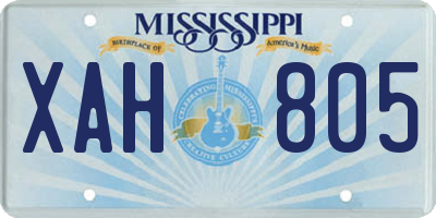 MS license plate XAH805