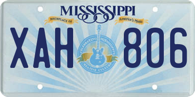 MS license plate XAH806
