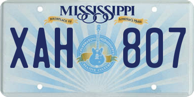 MS license plate XAH807