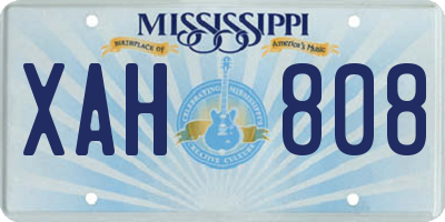 MS license plate XAH808