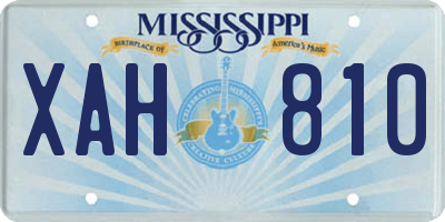 MS license plate XAH810