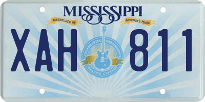 MS license plate XAH811