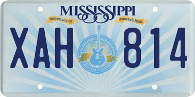 MS license plate XAH814