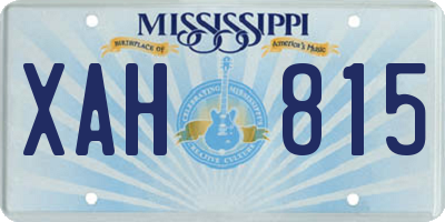 MS license plate XAH815