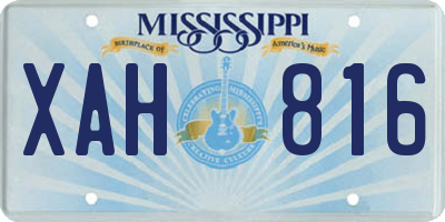 MS license plate XAH816