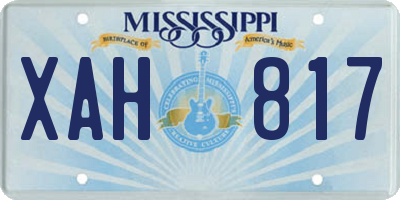 MS license plate XAH817