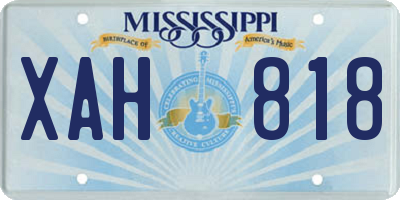 MS license plate XAH818