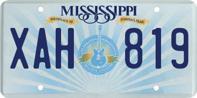 MS license plate XAH819