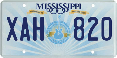 MS license plate XAH820
