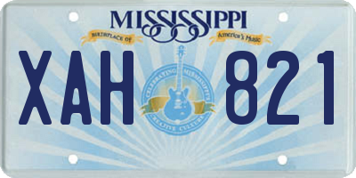 MS license plate XAH821