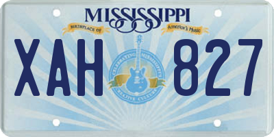 MS license plate XAH827
