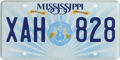 MS license plate XAH828