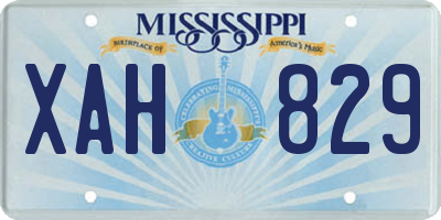 MS license plate XAH829