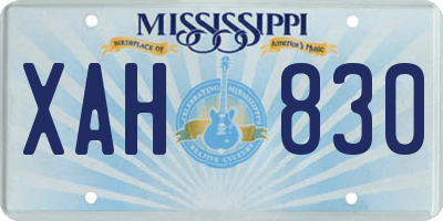 MS license plate XAH830