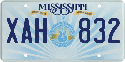 MS license plate XAH832