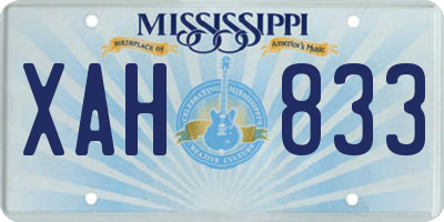MS license plate XAH833