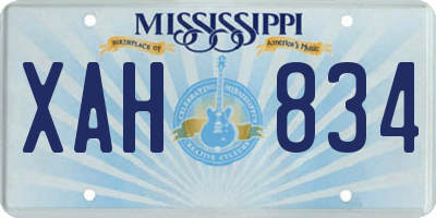 MS license plate XAH834