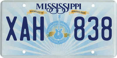 MS license plate XAH838