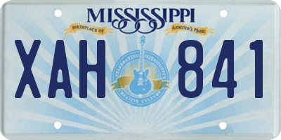 MS license plate XAH841