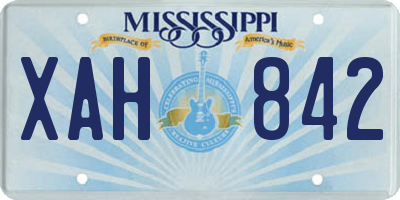 MS license plate XAH842