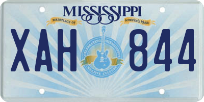 MS license plate XAH844
