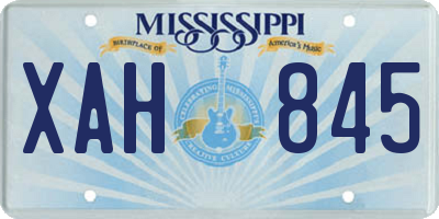 MS license plate XAH845